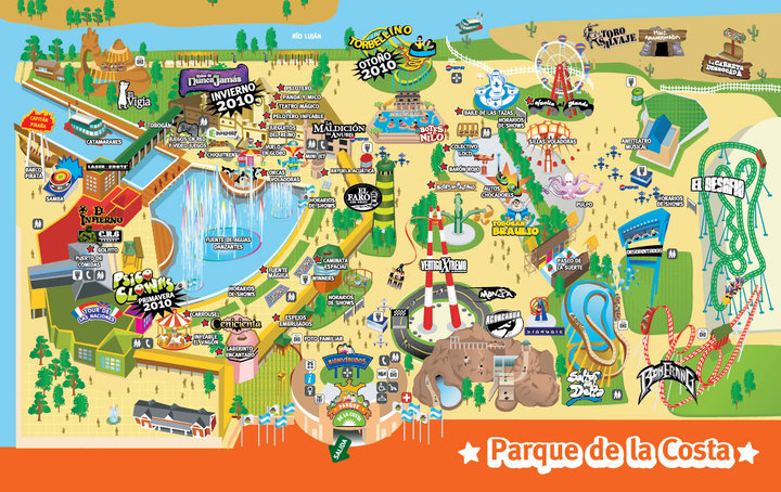 Mapa del Parque de la Costa (Argentina) - Turismo.org